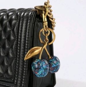 Multicolor Dark Cherry Bag Charm/ Keychain New